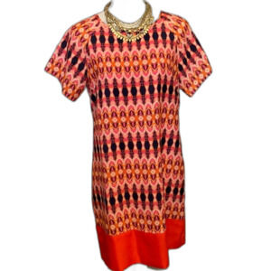 Collective Concepts MultiColored Shortsleeved Shift Dress Size Large